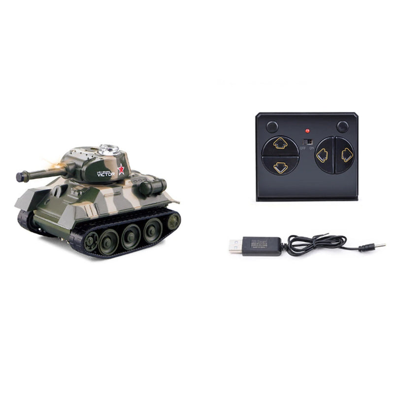 Happy Cow 777-215 2.4G 4CH Mini Radio RC Car Army Battle Infrared Tank with LED Light RTR Model Toy