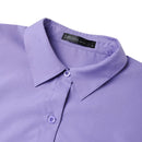 ZANZEA Womens Office Casual Solid Color Long Sleeve Shirts with Pockets Elegant Lapel Button Up Midi Blouse