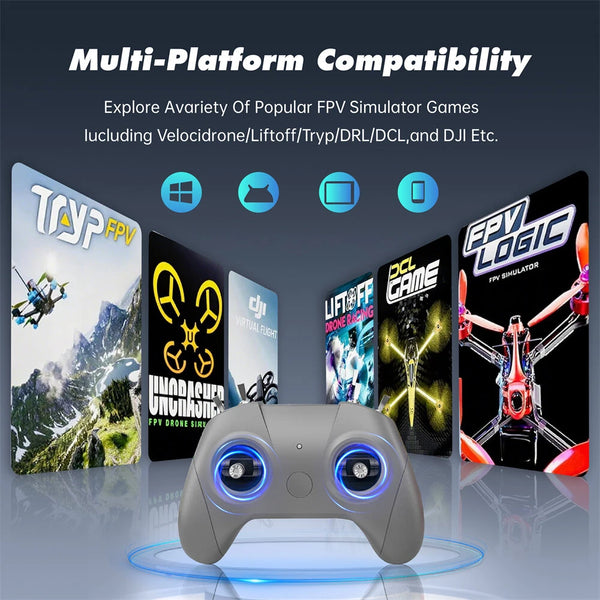 STARTRC C8 2.4GHz 8CH 100mW ELRS Radio Controller for DJl/Velocidrone/Liftoff/Tryp/DRL/DCL Simulator FPV Racer Drone RC Car Boat Helicopter