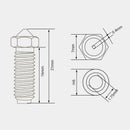 Anycubic Kobra 2 0.4mm Brass Volcano Nozzle Filament High Temperature Resistance CNC Precision for 3D Printer