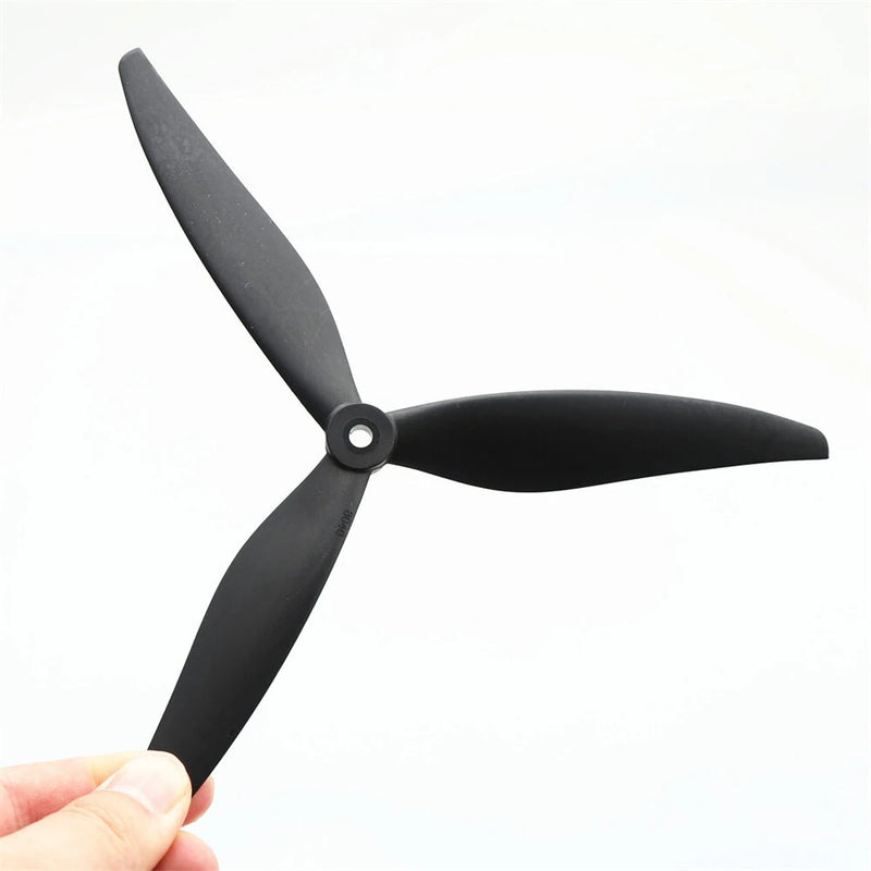 2 Pairs /4 Pairs 7040 8040 9045 3-Blade 5mm Shaft Black Fiberglass Nylon Propeller for 7 Inch 8 Inch 9 Inch FPV RC Racing Drone