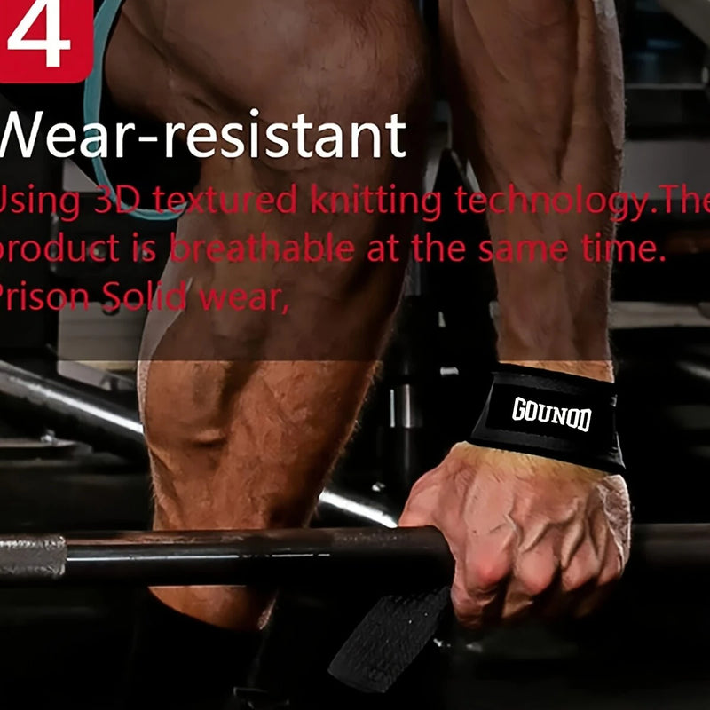 GOUNOD 1pair Sport Fitness Wrist Lifting Straps Wristband Silicone Non-slip Deadlift Grip Belt for Fitness Weightlifting Pull-up Exercise Training