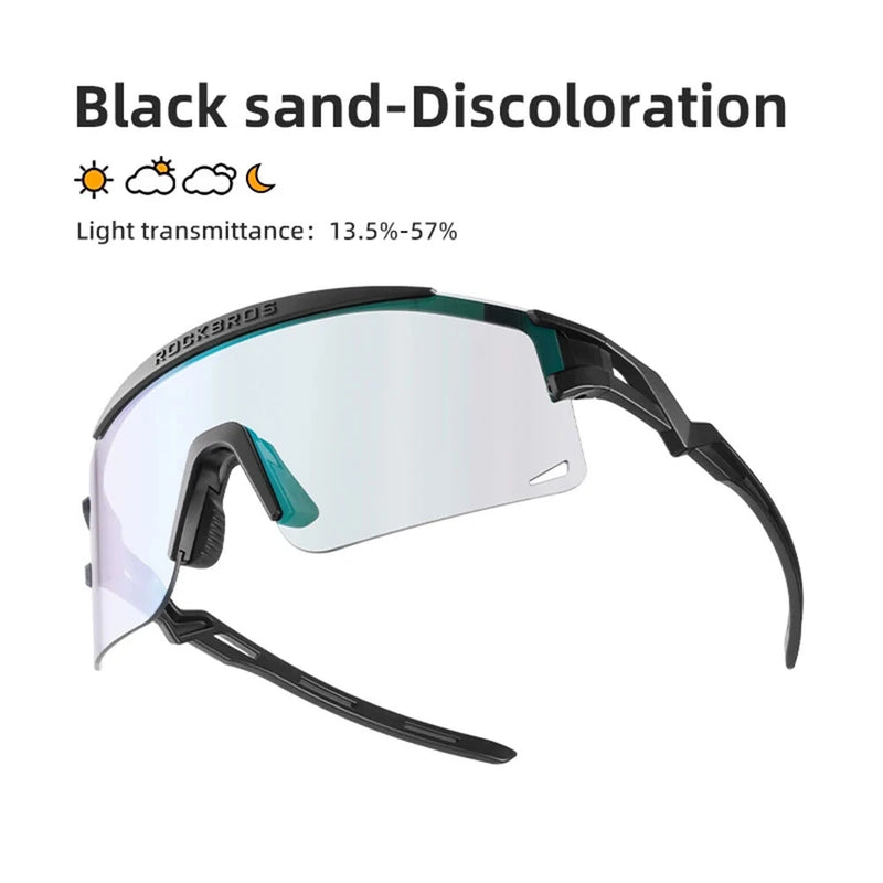 ROCKBROS Cycling Goggles Photochromic Anti-Fog Ultralight UV Protection Biking Glasses MTB Road Outdoor Sports Sunglasses