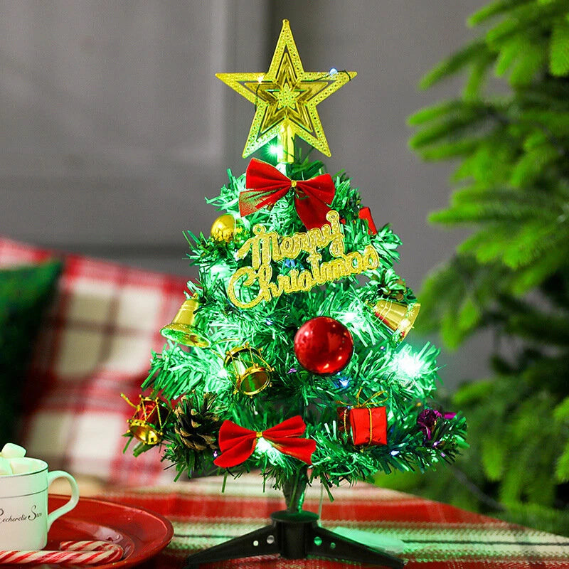 30cm Mini Christmas Tree Decoration with Lights Christmas Tree Set With Lights Christmas Decoration Desktop Mini Ornaments for Home Desk