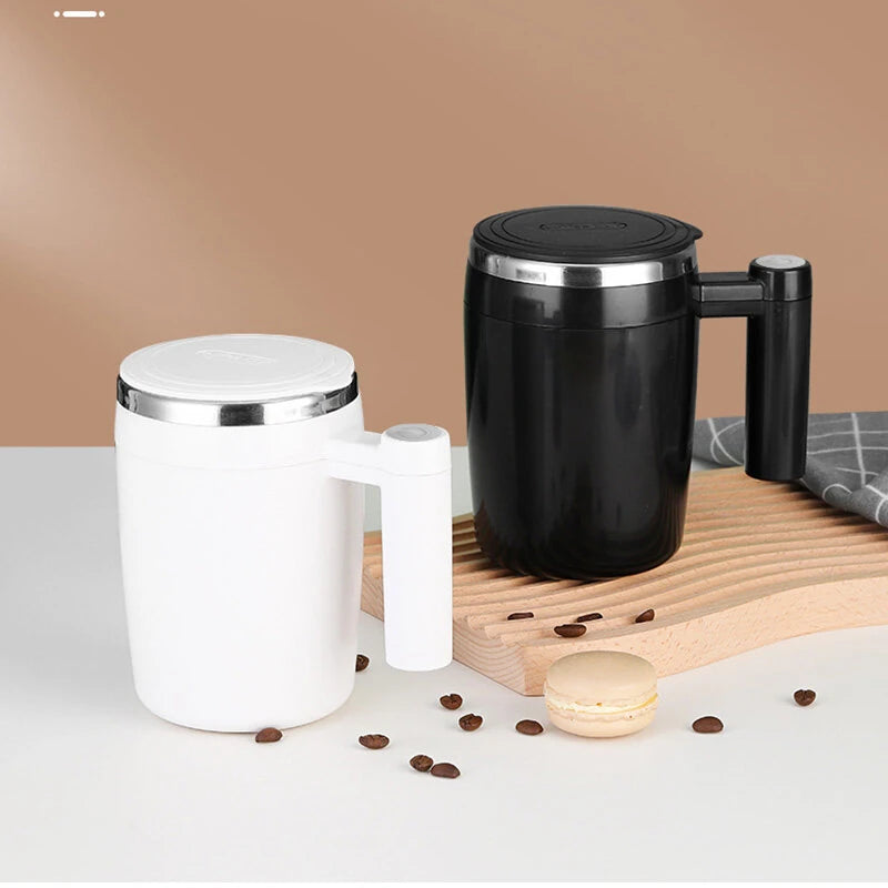 400ml USB Rechargeable Battery Auto Mixing Cup For Coffee Milk Grain Oat Magnetized Stirring ABS Stainless Steel Mug