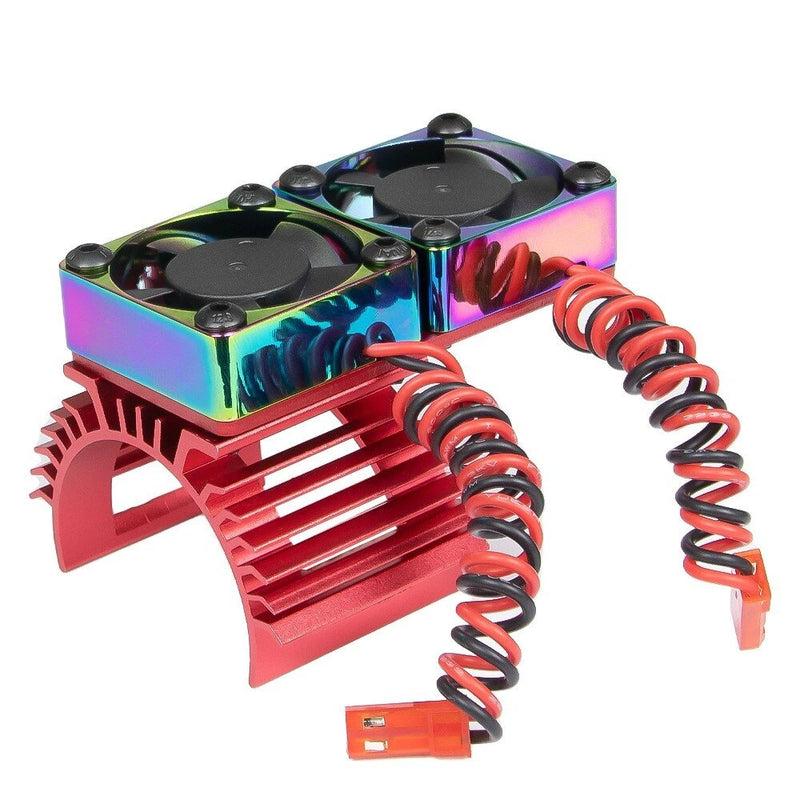 Upgraded Metal Motor Cooling Dual Fan Heatsink Radiator for 36mm 380 540 550 3650 Brushed Brushless Engine RC Cars Vehicles Models Spare Parts