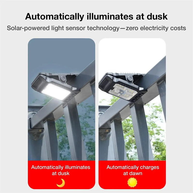 IPRee 3 Mode Solar Clip Lights IP65 Waterproof Super Bright Motion Sensor Lights Energy Conservation Warm Light Garden Wall Light