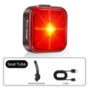 WEST BIKING 20LM LED Square Bicycle Taillight Type-C Charging Waterproof 5 Modes Warning Bike Rear Light for MTB Seat Post/Saddle