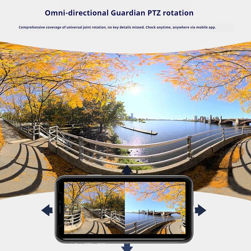 Guudgo 6MP Dual Lens Wireless Security Camera 360 Panoramic View AI Human Detect Color Night Vision Motion Alert IP66 Waterproof Surveillance Outdoors CCTV Cameras