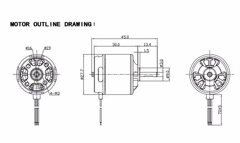 Racerstar BR2830 900KV 2-4S Brushless Motor For RC Airplane