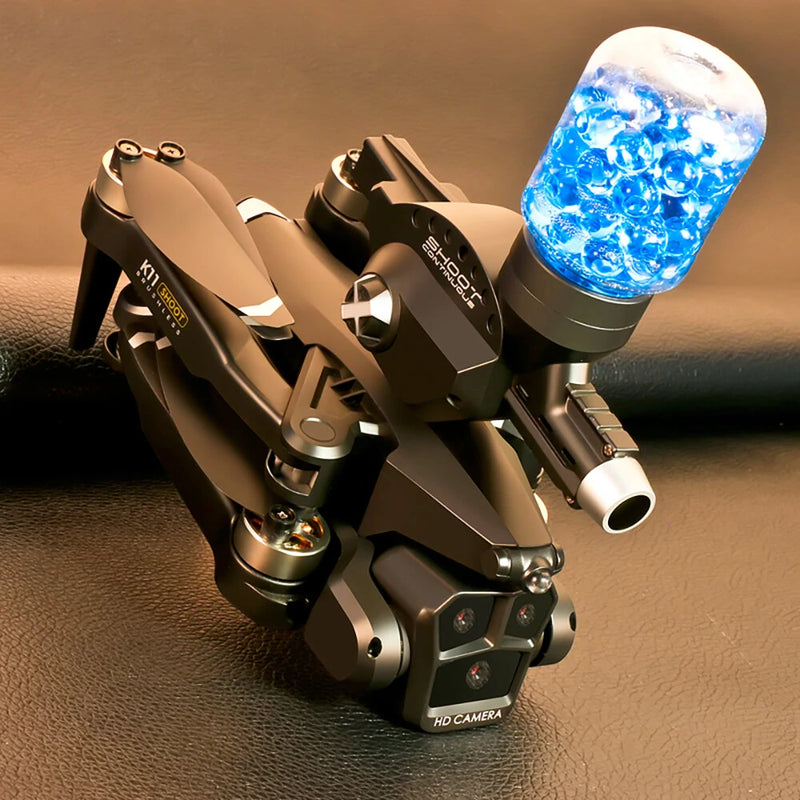 XKJ K11 MAX Three Camera WiFi FPV ESC 3 Lens with Water Bombs Launcher Optical Flow Positioning Brushless Foldable RC Drone Quadcopter RTF