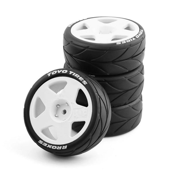 4PCS Rally Drift On-Road Tires Wheels 12mm Hex for 1/10 HPI KYOSHO TAMIYA TT02 RC Car Vehicles Model Parts