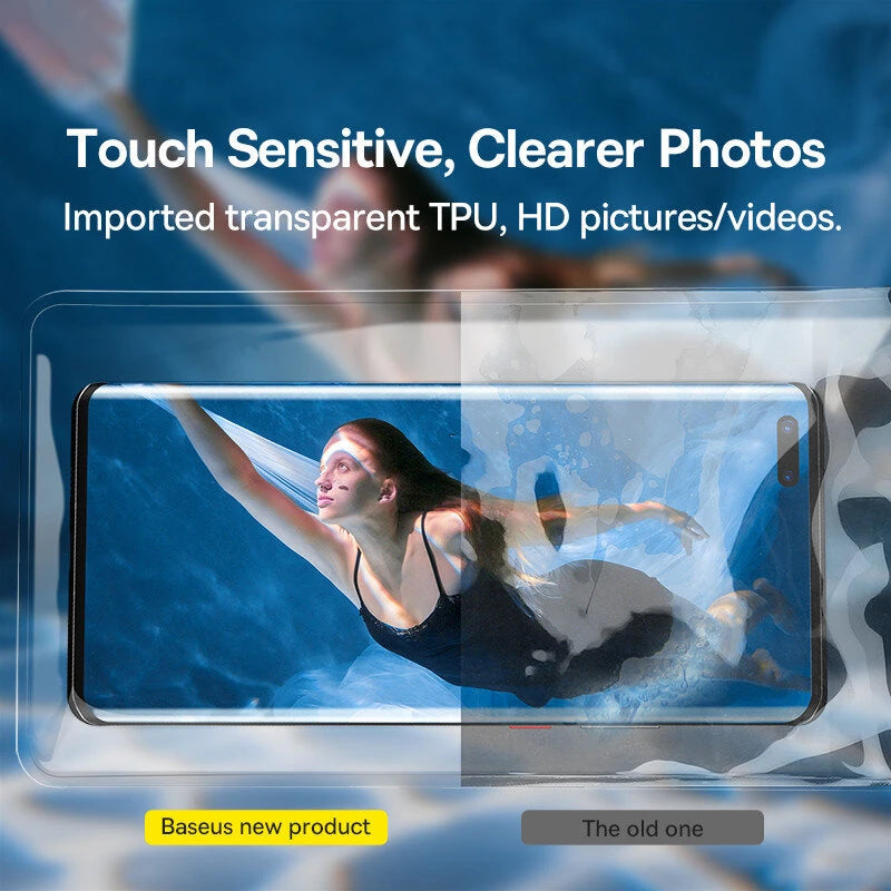 Baseus IPX8 Certificated Waterproof Phone Pouch Bag Explosion-proof Anti-fog Airbag Case with Lanyard For Phones Under 7.2 Inches For Samsung Galaxy S23 Ultra For Samsung Galaxy S23 Ultra For iPhone 14 Pro Max