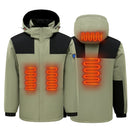 TENGOO HJ-04G 4 Heating Areas Jacket Windbreaker Unisex 3-Gear Thermal High Neck Hooded Coat Windproof Comfy Outerwear for Winter Hiking Outdoor Sport