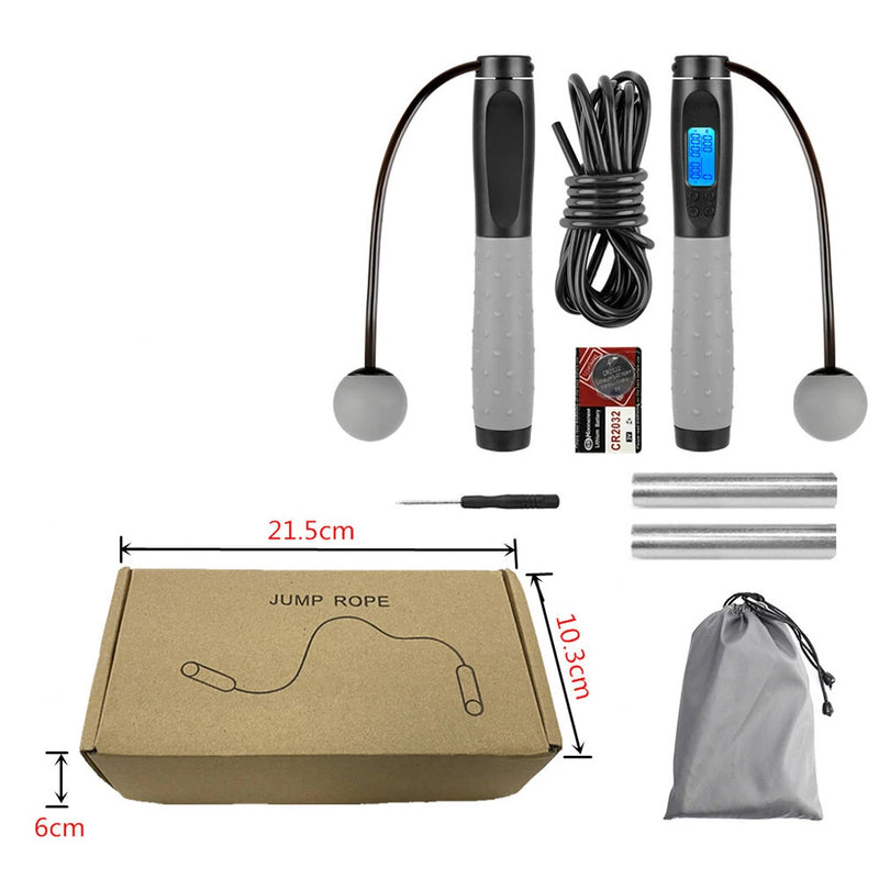 Smart Electric Counting Jump Rope Corded and Cordless 2 in 1 Design 4 Modes Accurate HD Display Calorie Record Free Adjustable Fitness Rope for Muscle Building Strength Exercise