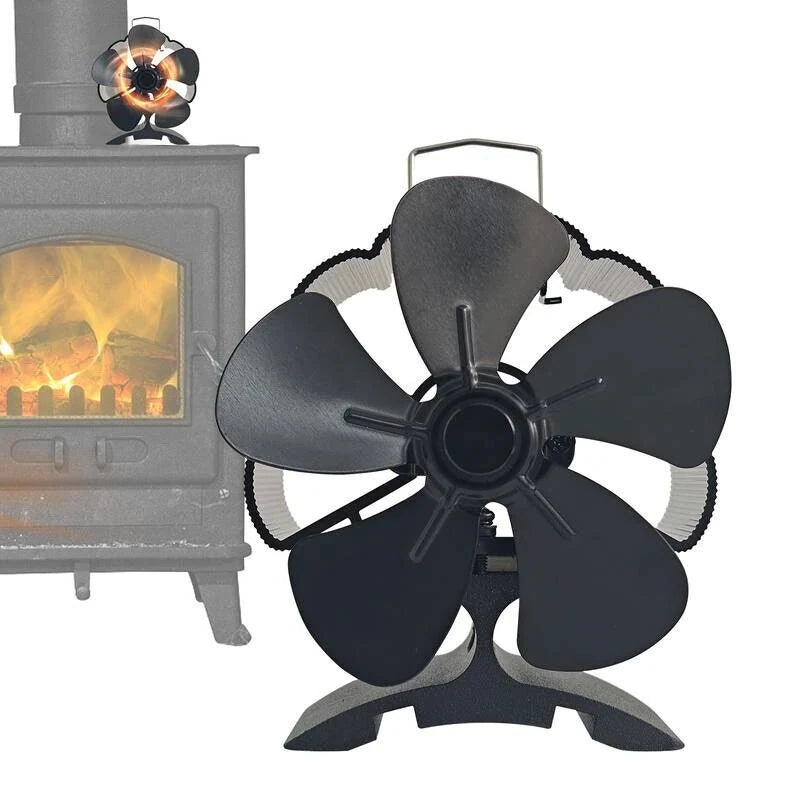 4/5/6 Blade Fireplace Fan Heat Powered Wood Burn Fan No Electricity Oven Fan for Stove/Log Burner/Fireplace Eco Friendly Fan