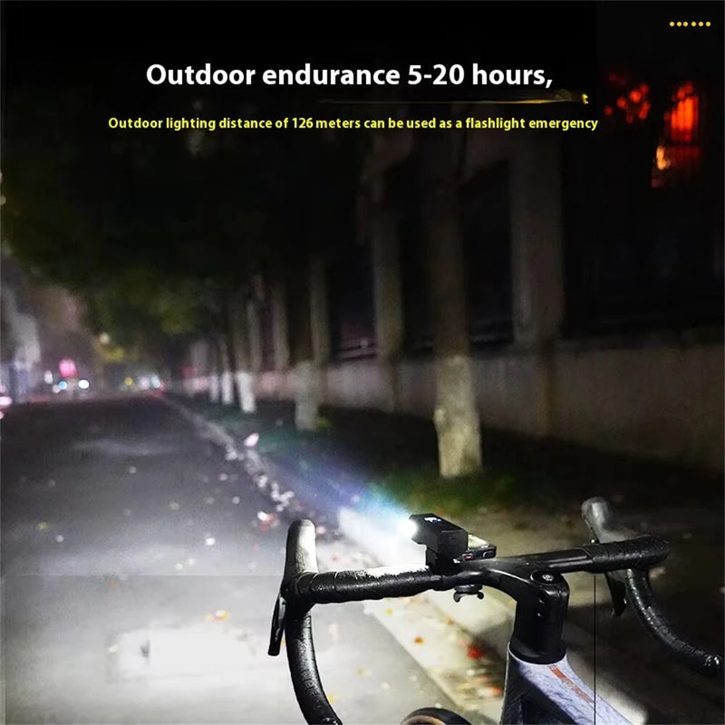 BIKIGHT Intelligent Light-sensing Bicycle Headlight 1500mAh Power Bank Flashlight Handlebar Waterproof USB Charging Bike Front Light for MTB Outdoor Safe Night Riding
