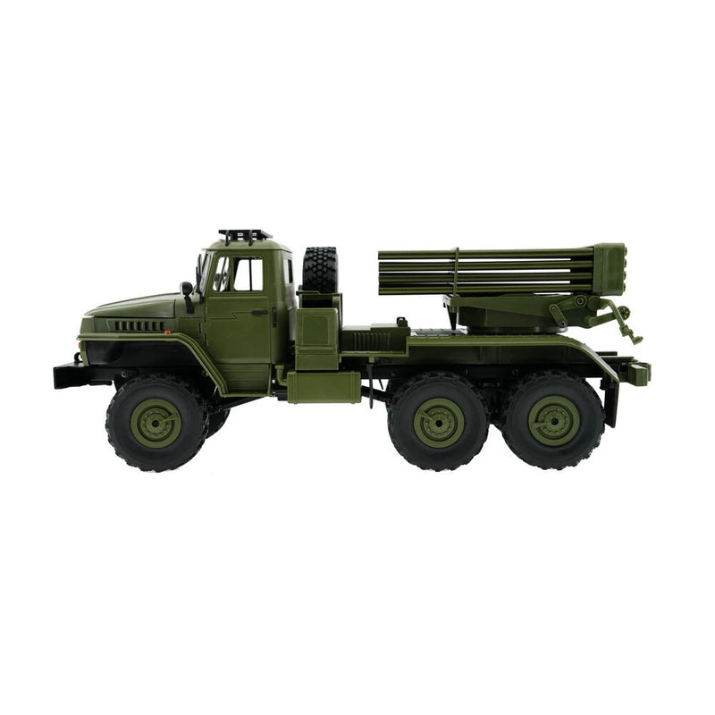 WPL B36-2 1/16 2.4G 6WD RTR Rc Car Hail Rocket Launcher BM-21 Military Truck Rock Crawler Vehicle Models Toy Proportional Control