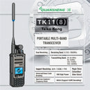 Quansheng TK11 Walkie Talkie 10W Dual Band Radio 999 Channels Long Range Rechargeable Two Way Communication Device Portable FM Receiver