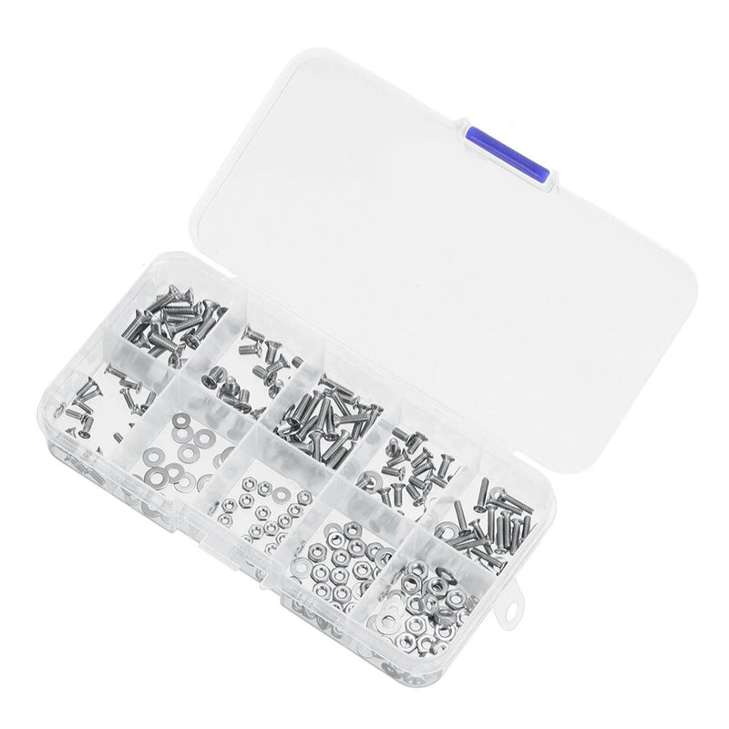 240PCS M2 M2.5 M3 Countersunk Phillips Head Screw Nuts Washers Combo Accessories Set Spare Parts for Fixed Wing RC Airplane