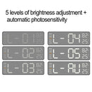 Electronic Wall Clock Temperature Humidity Display Metal Brushed Multifunctional Wall Clock Digital LED Electronic Alarm Clock