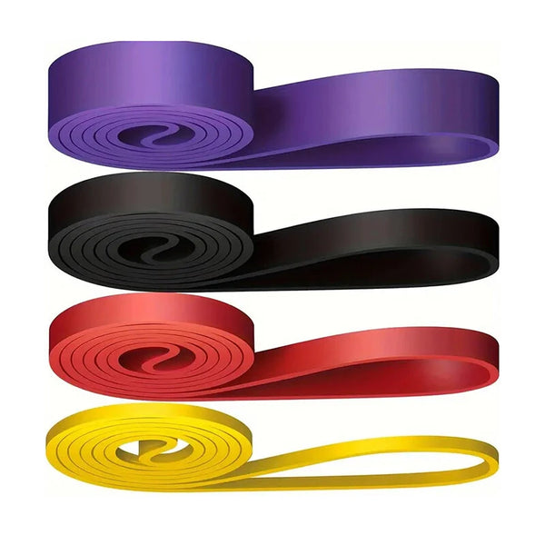 KALOAD 4Pack Heavy Duty Latex Resistance Band Exercise Elastic Band Set For Sport Strength Pull Up Assist Band Workout Pilates Fitness Equipment