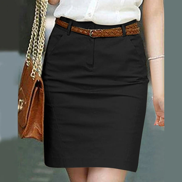 ZANZEA Women Street Fashion OL Work Skirts Side Pockets Plain Zipper Commute Mini Pencil Overskirts