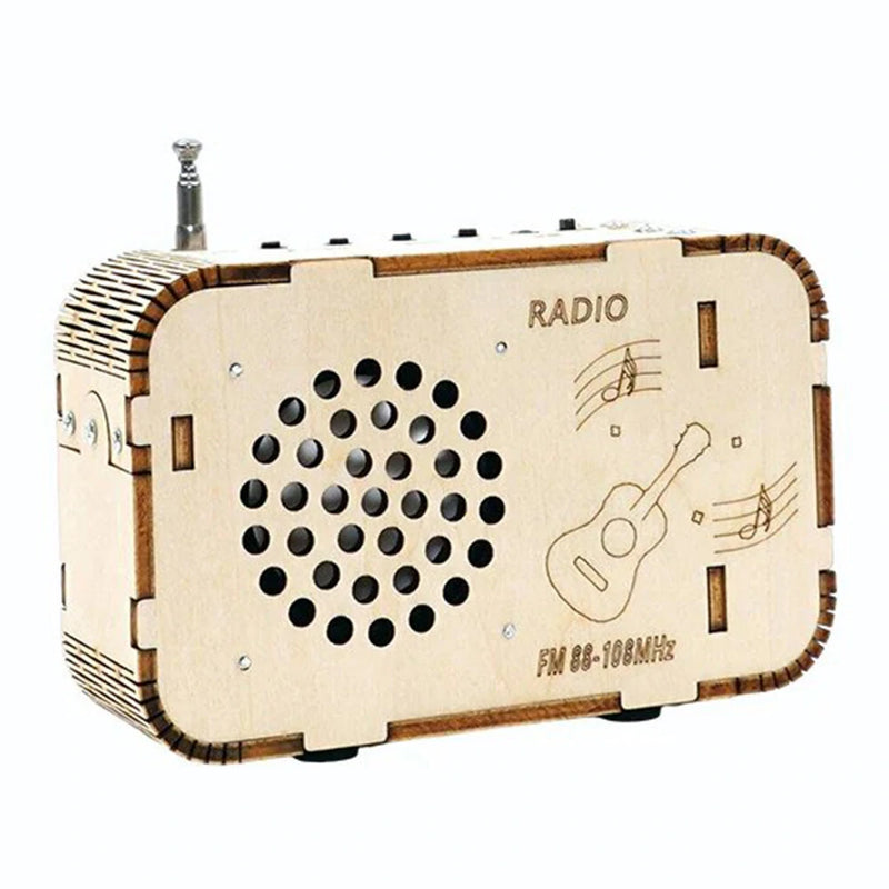 Small Science Technology Mini Wooden DIY Radio Models Handmade Homemade Assembly Puzzles Color Crafts