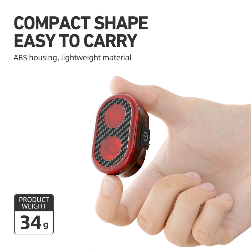 CYCLAMI CY200 Smart Bike Brake Sensing Rear Light 600mAh Battery IPX6 Waterproof LED Charging Taillight Warning Back Light for Night Cycling