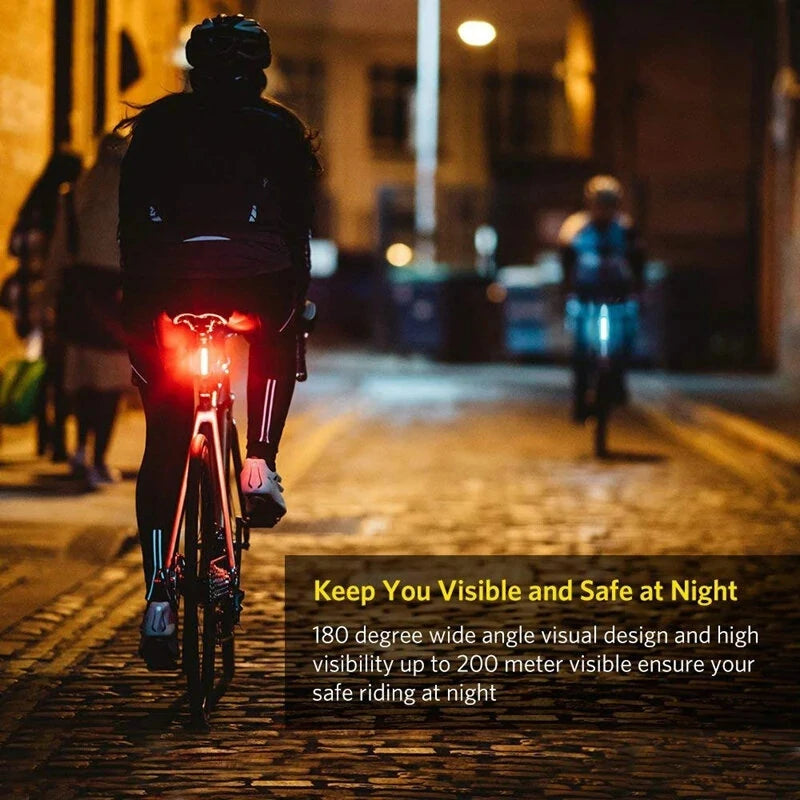Cansses Bike Taillight 500mAh Battery 7 Light Modes USB Rechargeable Waterproof Lightweight Bicycle Rear Light for Night Cycling