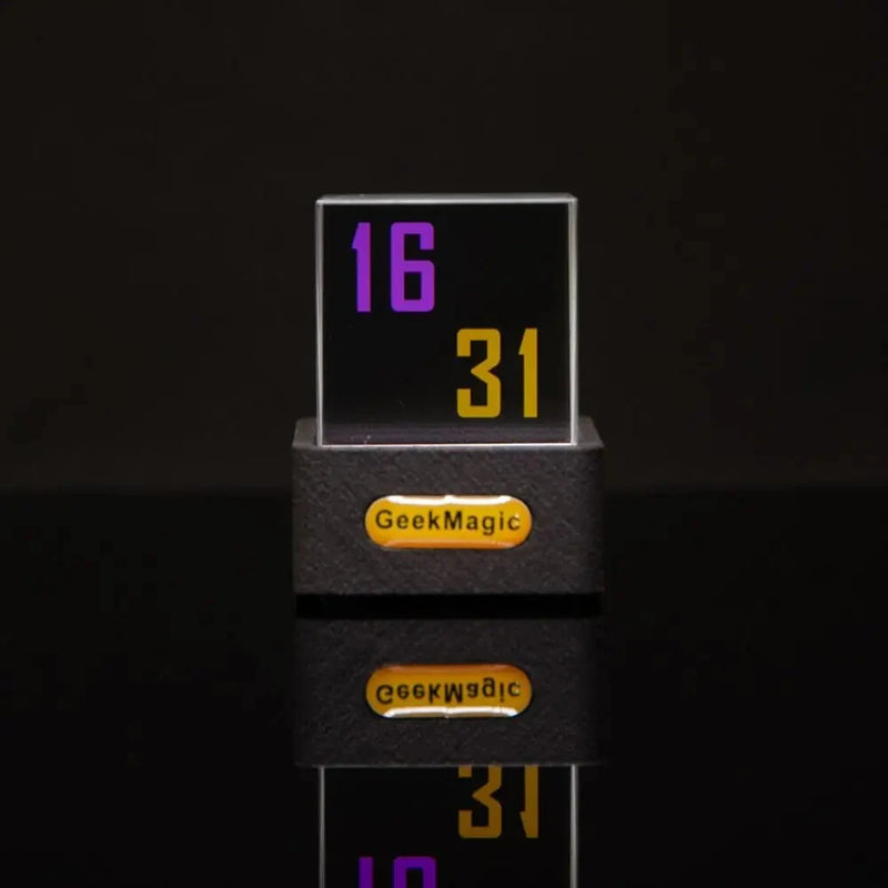 Transparent Mini WiFi Weather Clock GIFTV Smart Weather Station with GIF Animation Album Holographic Creative Gift Photo Display Crystal Cube