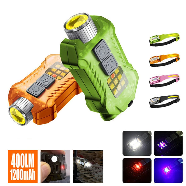 Bikight LED COB Sensor Headlamp with Tail Magnet UV Light USB C Rechargable Head Flashlight Headlight LED COB Work Light