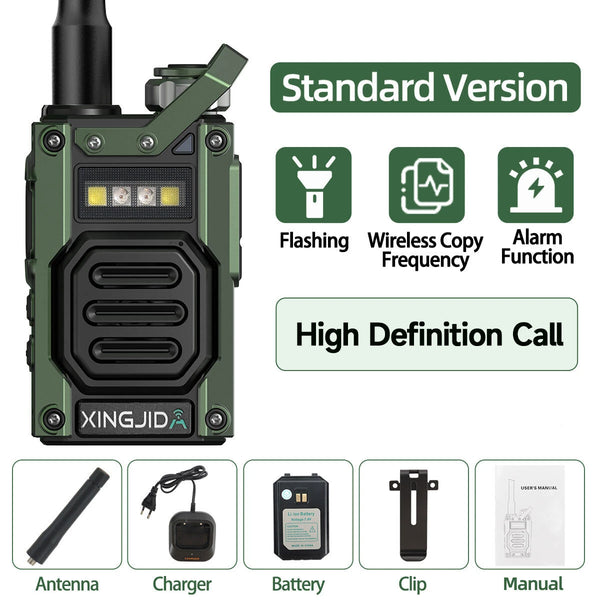CHIERDA XA501 Walkie Talkie Wireless Frequency Pairing Long Range HD Call Hands-Free Type-C Flashlight UHF 400-480 MHz Li-ion Battery Outdoor Communication