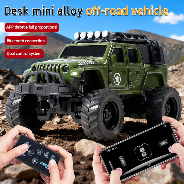 1/64 2.4G Mini Alloy RC Car Three Speed Desktop Off-Road Climbing Truck Suppprt App Remote Control LED Light Vehicles Models Toys