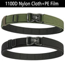 TUSHI 115cm Buckle Men Tactical Belt 1100D Nylon Thickened Double-layer Military Belt for Outdoor Sports Police Duty Shooting Training