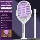 Tevorex 5-In-1 Telescopic Electric Mosquito Racket Mosquito Killer UV Utilizes 90 Rotating Auto Capture Folding Fly Swatter USB Rechargeable with Dual Safety Switches