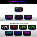 Large Screen Electronic LED Mirror Clock Colorful RGB Display Colorful Night Light Radio Projection Clock Led Electronic Clock Desktop Alarm Clock