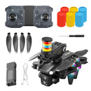 XKJ K22 MAX One-Key Launch Flying Disk WiFi FPV with HD Dual Camera Servo Gimbal Colorful LED Light Brushless Foldable RC Drone Quadcopter RTF