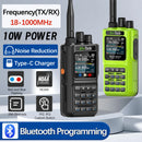BinTolk BT8000 10W High Power Two Way Radio 256CH Wide Band 18-999MHz Wireless Frequency Copy Type-C Charging Bluetooth Programming NOAA Weather Long Range Outdoor Emergency Communication