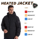 TENGOO HJ-04B 4 Heating Areas Jacket Windbreaker Unisex 3-Gear Thermal High Neck Hooded Coat Windproof Comfy Outerwear for Winter Hiking Outdoor Sport