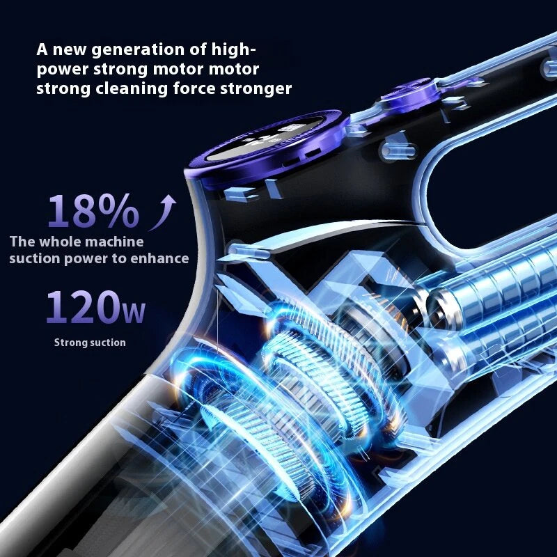 Tevorex Handheld Small Cordless Vacuum Cleaner 120W 650ml Dust Cup 15kPA Suction LED Display Portable Vacuum 2000mAh Pet Cat Hair Mopping Machine