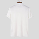 INCERUN Mens T-shirts High Neck Slim Fit Muscle Workout Summer Casual T-shirt