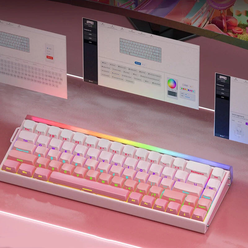 AULA Hero 68 HE Wired Mechanical Gaming Keyboard Hall Effect Magnetic Switch with Adjustable Actuation Rapid Trigger Mode 8K Hz Polling Rate 0.125ms Latency RGB Backlit Hot-swap 60% Layout  Keyboard