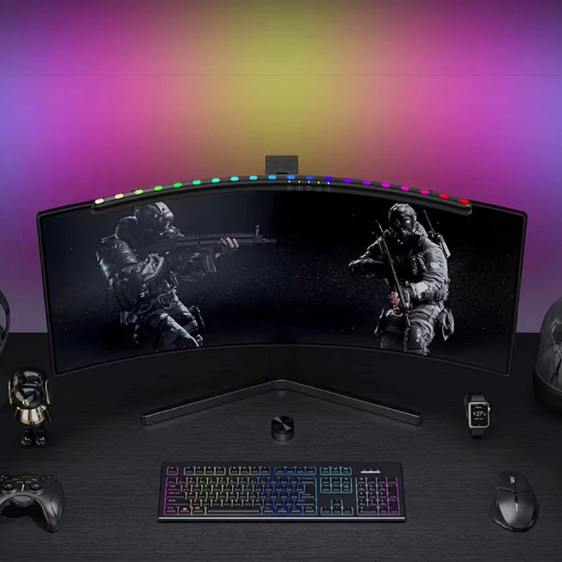 Curved/Straight Monitor Light Bar RGB Dynamic Pickup Stepless Dimming Adjustable Color Temperature Brightness Touch Control Eye Protection Gaming Desk Lamp