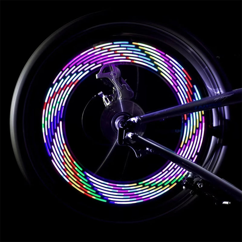 LEADBIKE 14 RGB DIY LED Bike Wheel Light Rechargeable Bicycle Warning Lights Waterproof LED Neon Bike Tyre Light for Cycling