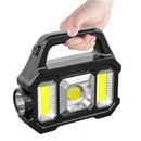 LED+COB/SMD Portable Strong Camping Light USB Charging Solar LED Handheld Flashlight Multifunctional Power Display With Side Light for Mountaineering Hiking Work Torch