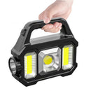 LED+COB/SMD Portable Strong Camping Light USB Charging Solar LED Handheld Flashlight Multifunctional Power Display With Side Light for Mountaineering Hiking Work Torch