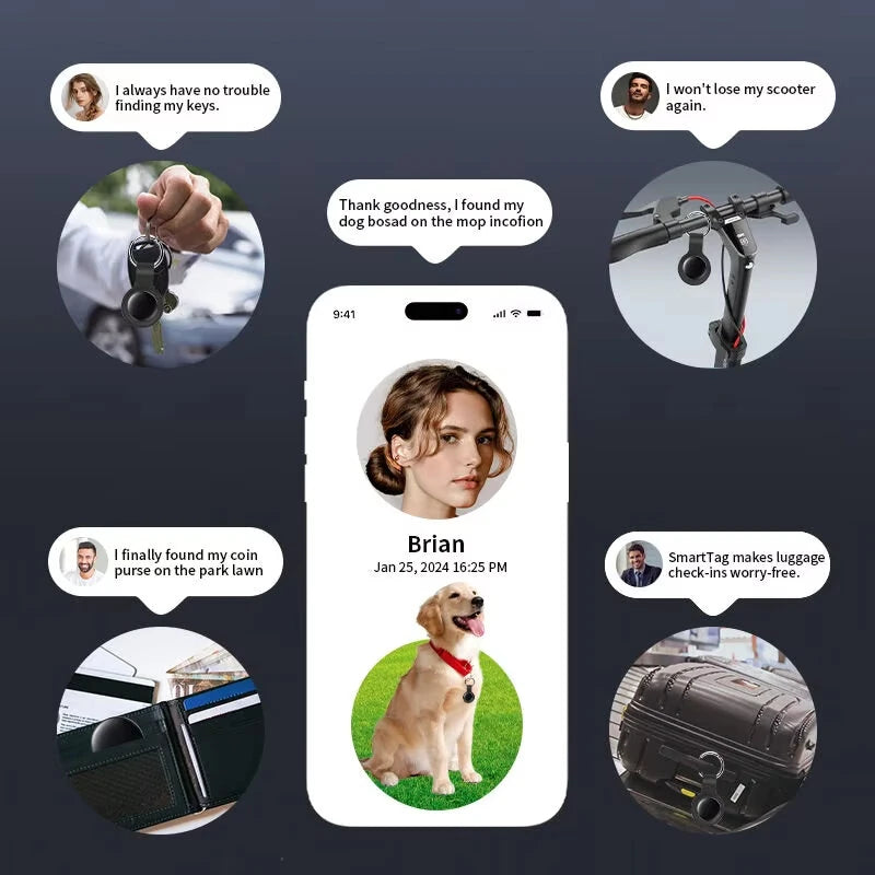 GPS Smart Tracker MFI Certification Anti Lose Reminder Device Key Wallet Car Smart Air Tag Works with Apple Find My IOS System