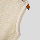 INCERUN Mens Hollow Out Crew Neck Sleeveless Vest Sold Color Sheer Knit Crew Neck Tank Top for Male