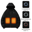 TENGOO HZ05 Smart Heated Zipper Hoodies Sweatshirt 5 Heating Areas Quick Heating USB Rechargeable Washable Safety Fashion Oversize Jacket for Winter Outdoors Keep Warm